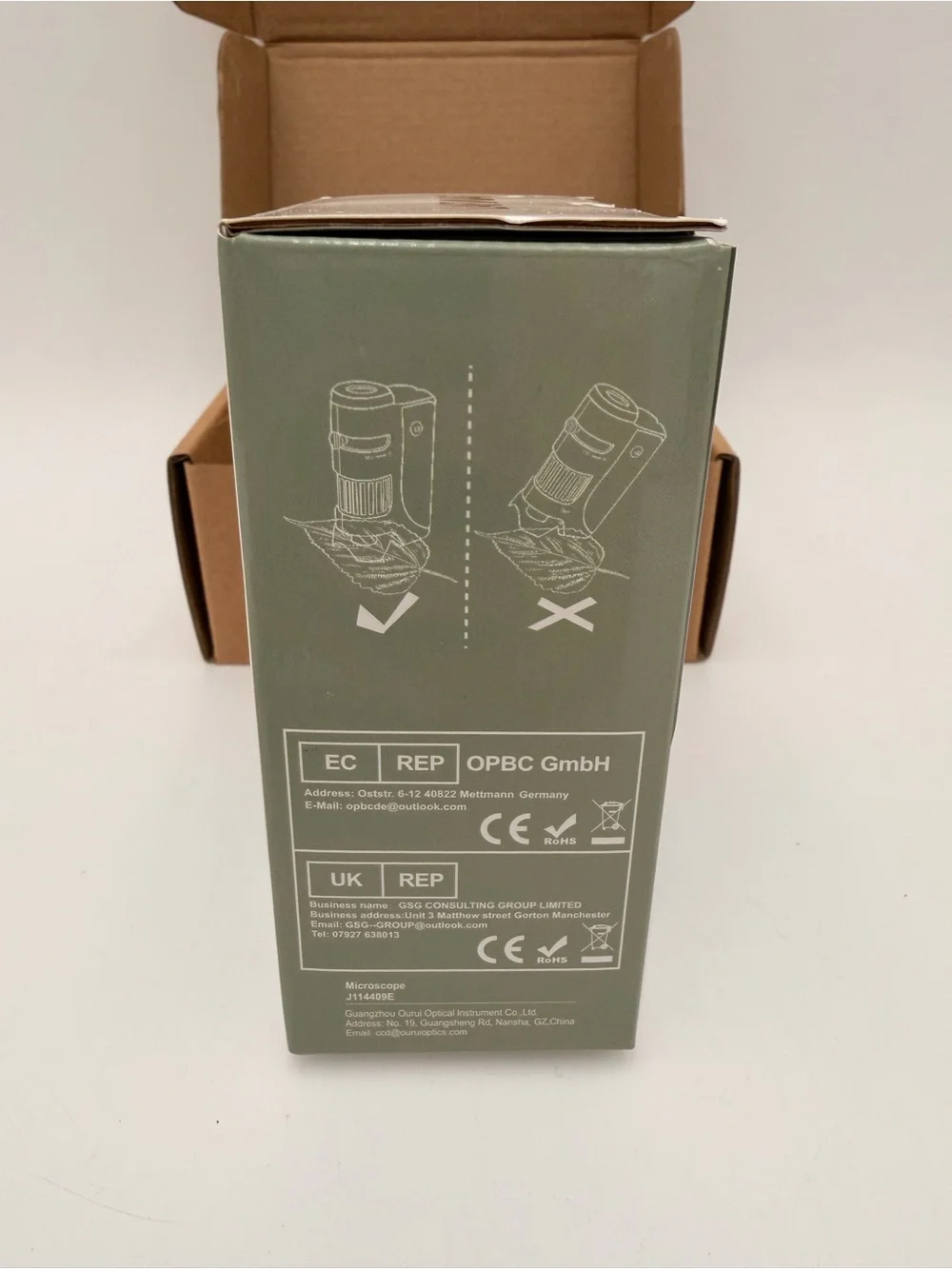 Portable Pocket Microscope 60x-120x - Green